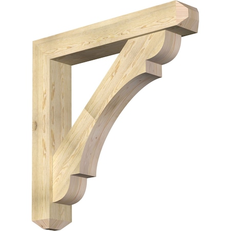 Ekena Millwork Olympic Craftsman Rough Sawn Bracket w/ Offset Brace, Douglas Fir, 8"W x 48"D x 48"H BKT0806X48X48OLY04RDF